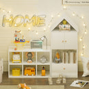 Versatile Children's Bookshelf With House Shaped Design, Multi Functional Storage