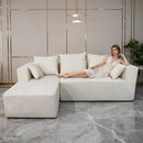 Modular Corner Sofa With Soft Linen Fabric