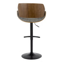 Fabrizzi - Mid Century Modern Adjustable BarStool With Rounded T Footrest (Set of 2)
