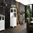 Storage Cabinet With Tall Linen Tower, Multifunctional For Bathroom
