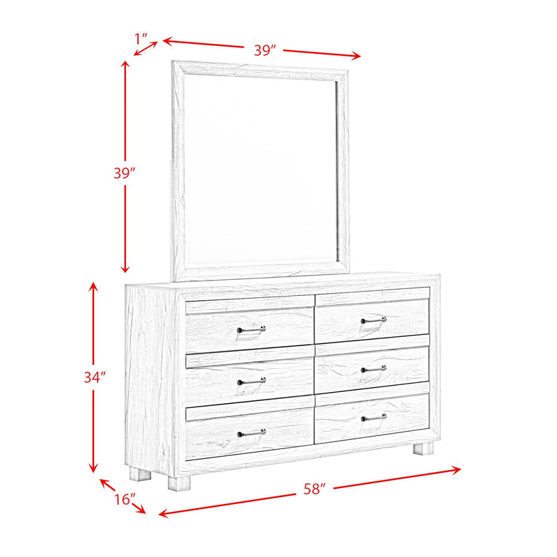 Fort Worth - Dresser & Mirror Set - White