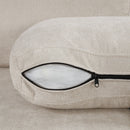 Upholstered 3 Seater Curved Sofa With Printed Pillows Chenille