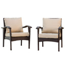 Honolulu - Club Chair (Set of 2) With Weather Resistant Wicker And Cushions - Brown / Tan