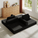 Convertible Sleeper Sofa Bed With Cylindrical Pillow, Fixed Shape Frame