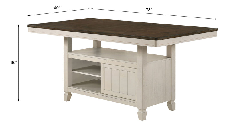 Tasnim - Counter Dining Table - Oak & Antique White
