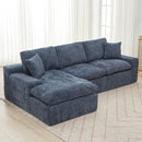 Cloud Sectional Sofa With Double Layer Cushion And Side Pockets, Free-Combined
