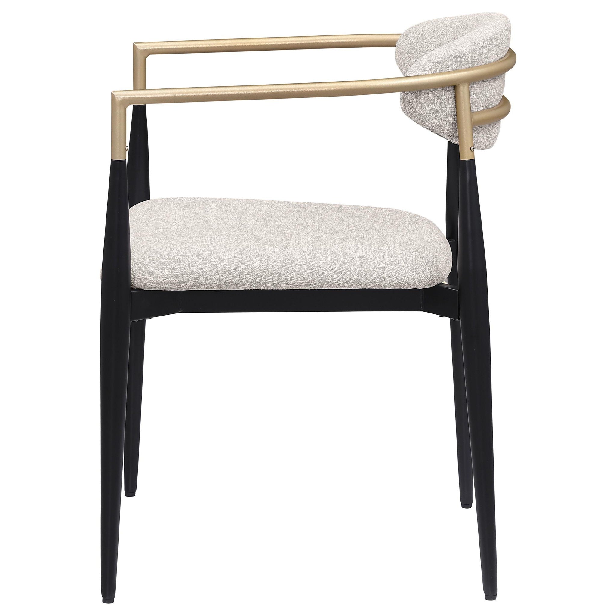 Alexis Fabric Upholstered Dining Arm Chair Beige (Set of 2) - Atlantic Fine Furniture Melbourne FL