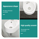 Modern Rectangle Wall Mount Bathroom Sink With Single Faucet Hole - White