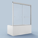 Semi-Frameless Double Sliding Shower Door, Bypass Shower Door, 1 / 4" (6Mm) Thick SGCC Tempered Glass Door