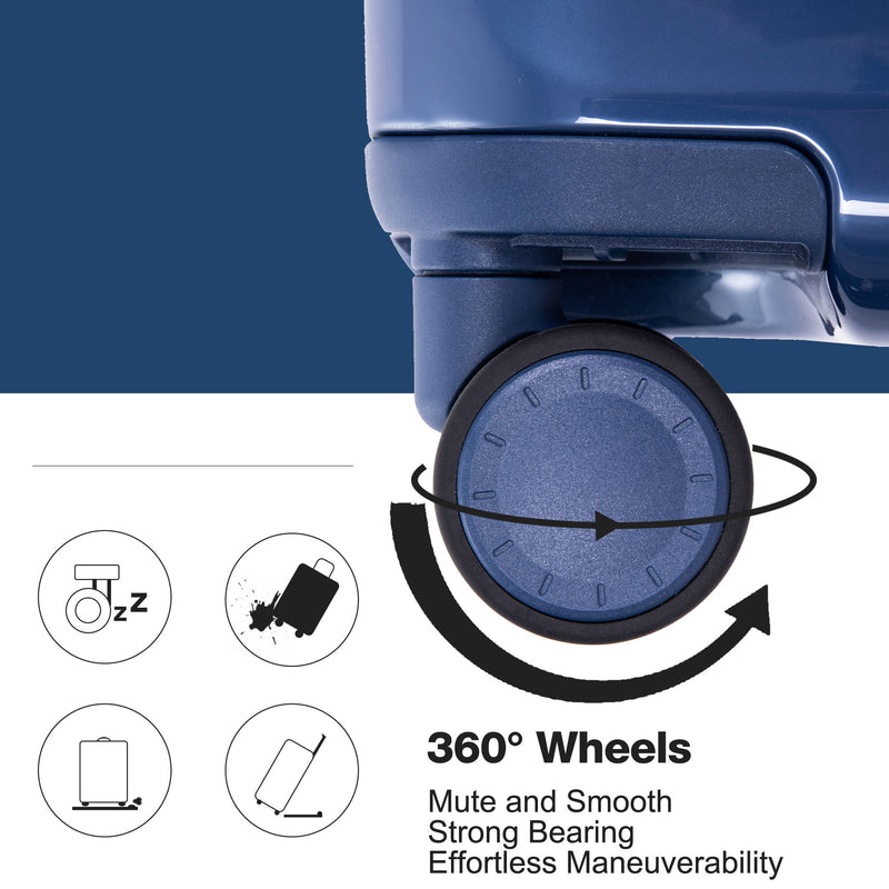 24" Luggage Lightweight Suitcase Tsa Lock USB Port Luggage Wheel