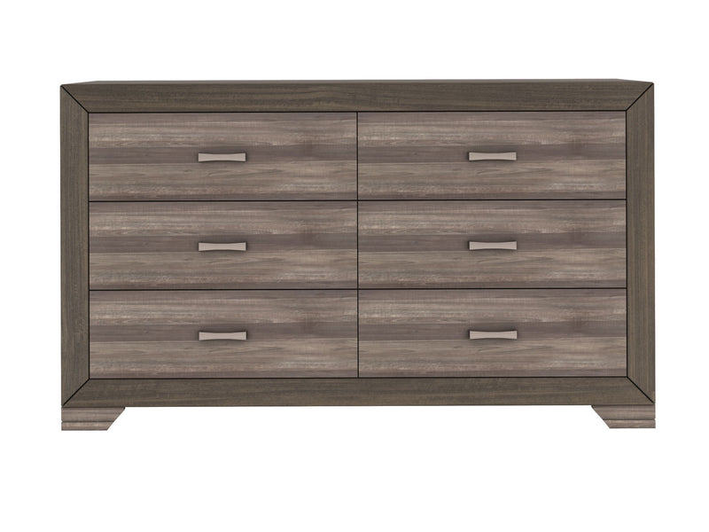 Six Drawer Dresser - Antique Brown / Gray