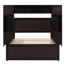 Bed With All In One Cabinet, Shelf And Sockets, Trundle