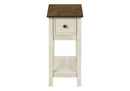 Accent End Table, 2 Tier, Narrow, Lamp, Storage Drawer, Charming Design