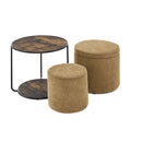 Multi Functional Ottoman And Table Set With Drum Stool