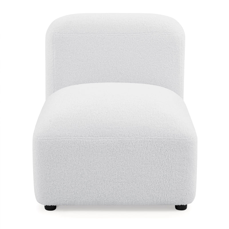 L-Shape Modular Sectional Sofa, DIY Combination,Teddy Fabric,White