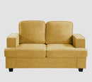 Modern Loveseat, Comfortable 2 Seater Couch With Deep Seating, Loose Back Cushions, Wide Arms