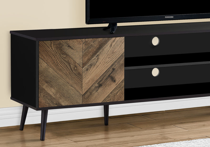 TV Stand, Console, Media Entertainment Center, Storage Cabinet, Modern Design - Black