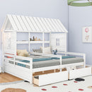House Platform Beds With 2 Drawers, Side By Side Design
