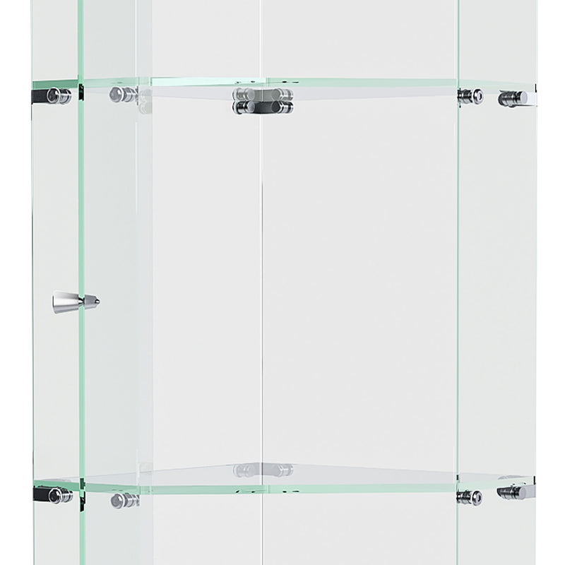 5 Tier Diamond Glass Display Case With 5 Dynamic LED Modes - Black