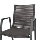 Outdoor Modern Aluminum Dining Chair Set With Rope Sea (Set of 2)