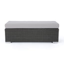 Enthrallia - Outdoor Wicker Bench With Foam Filled Cushion