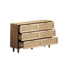 Rattan Storage Cabinet With 6 Drawers For Bedroom And Living Room - Natural