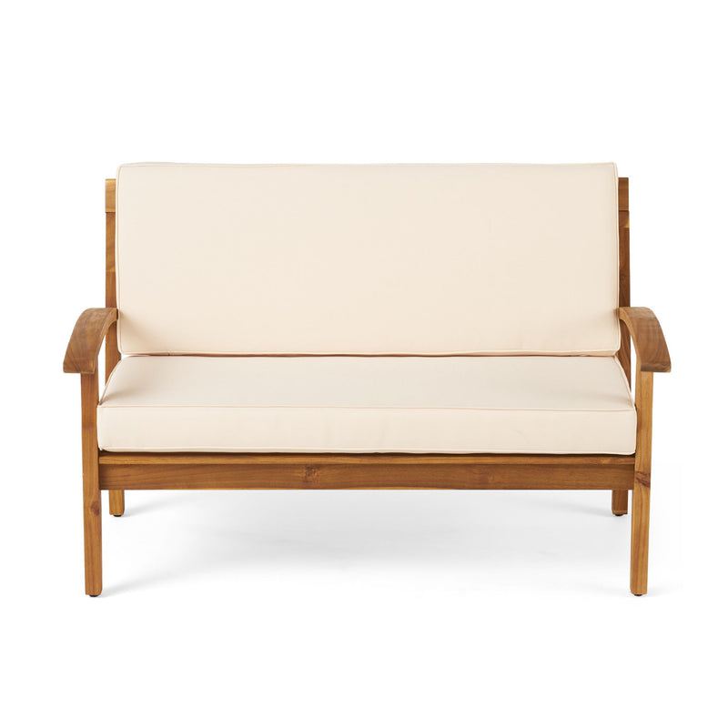 4 Person Outdoor Seating Group With Cushions Comfortable Patio Set - Teak
