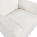 Mason - Boucle Fabric Arm Chair With Wooden Legs - White