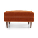 Amber - Square Upholstered Ottoman Linen