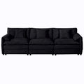 Modern Chenille Oversized Deep Seat Sectional Sofa With Pillows
