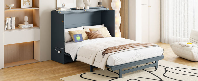 Murphy Bed With Large Drawer, USB Ports And Outlets