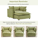 Modern Cozy Upholstered Armchair Sofa With Movable Ottoman