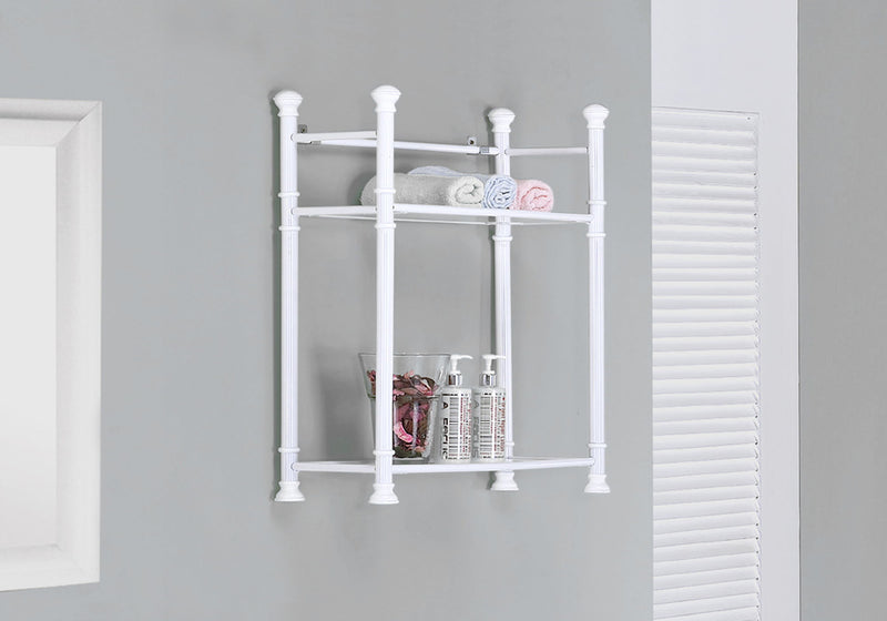 Bathroom Accent, Shelves, Storage, Tempered Glass, Contemporary & Modern - White