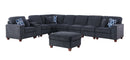 Lily - Sectional Sofa With Ottoman - Black