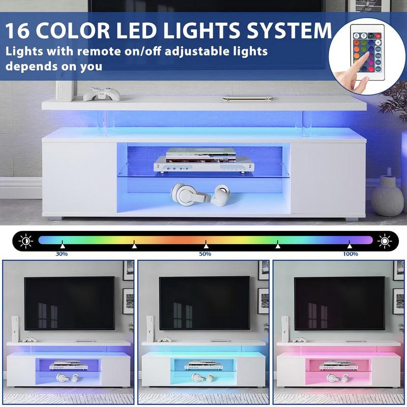TV Stant With LED And Large Side Cabinet