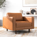 Catherine - Leather Lounge Chair Leather - Brown / Tan