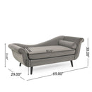 Auroral - Velvet Upholstered Chaise Lounge With Scrolled Arms And Tapered Legs