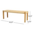 Angie - Bench Outdoor Seating Acacia Wood Faux Rattan - Teak