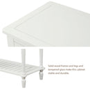 Hearth & Haven Stella Buffet Storage Cabinet With Bottom Shelf, White