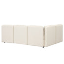 122.8" Convertible Modular Minimalist Sofa Free Combination 4 Seater Sofa Chenille Fabric Sectional sofa with 5 Pillows for Living Room, Office, Apartment, Small Space, Cream