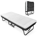 Folding Bed with Mattress Included Memory Foam, Portable Roll Away Adult Bed for Guest, Fold Up Soft Cot Size Bed, 75'L*46'W