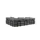 Modular L Shaped Floor Living Room Sofa Set With 6 Pillows