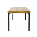 Acacia Wood Patio Dining Table, 69"L Rectangle Outdoor Table - Teak / Black