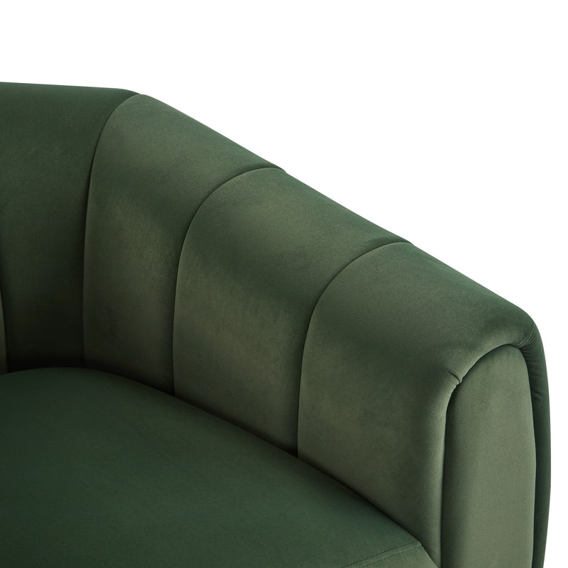 Serenizia - Upholstered Velvet Swivel Chair With Channel Tufted