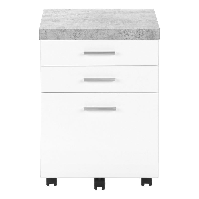 File Cabinet, Rolling Mobile, Storage Drawers, Printer Stand, Office, Cement Contemporary & Modern - White