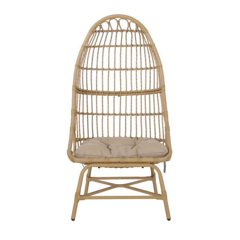 Outdoor Accent Chair With Basket Shape - Light Brown