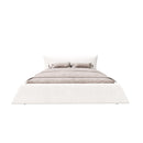 King Size Platform Bed With Special-Shaped Headboard - Cream