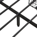 Contemporary Bed Frame With Storage Headboard, Charging Station, LED Lights