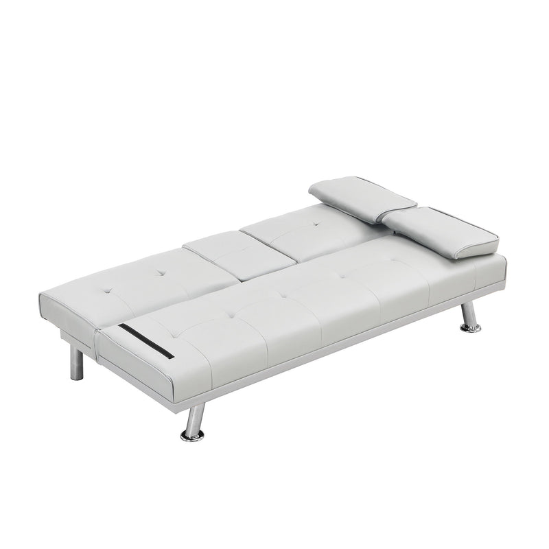 Futon Sofa Bed With Armrest Two Holders