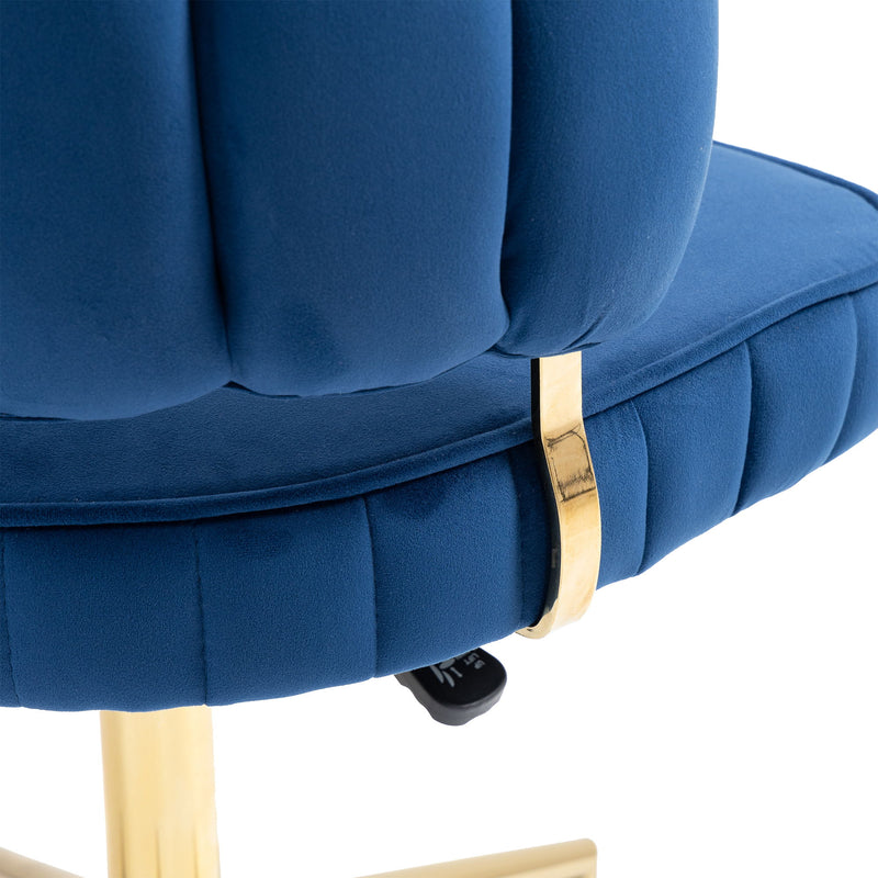 Modern Velvet Home Office Desk Chair With Adjustable Height And Swivel Wheels